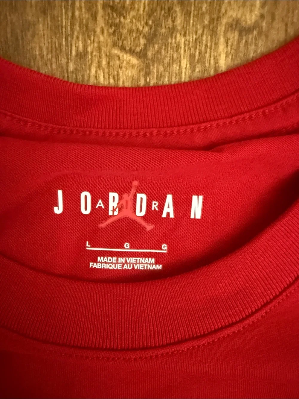 Jordan Red Short Sleeve Graphic Tee with Black & White Logos